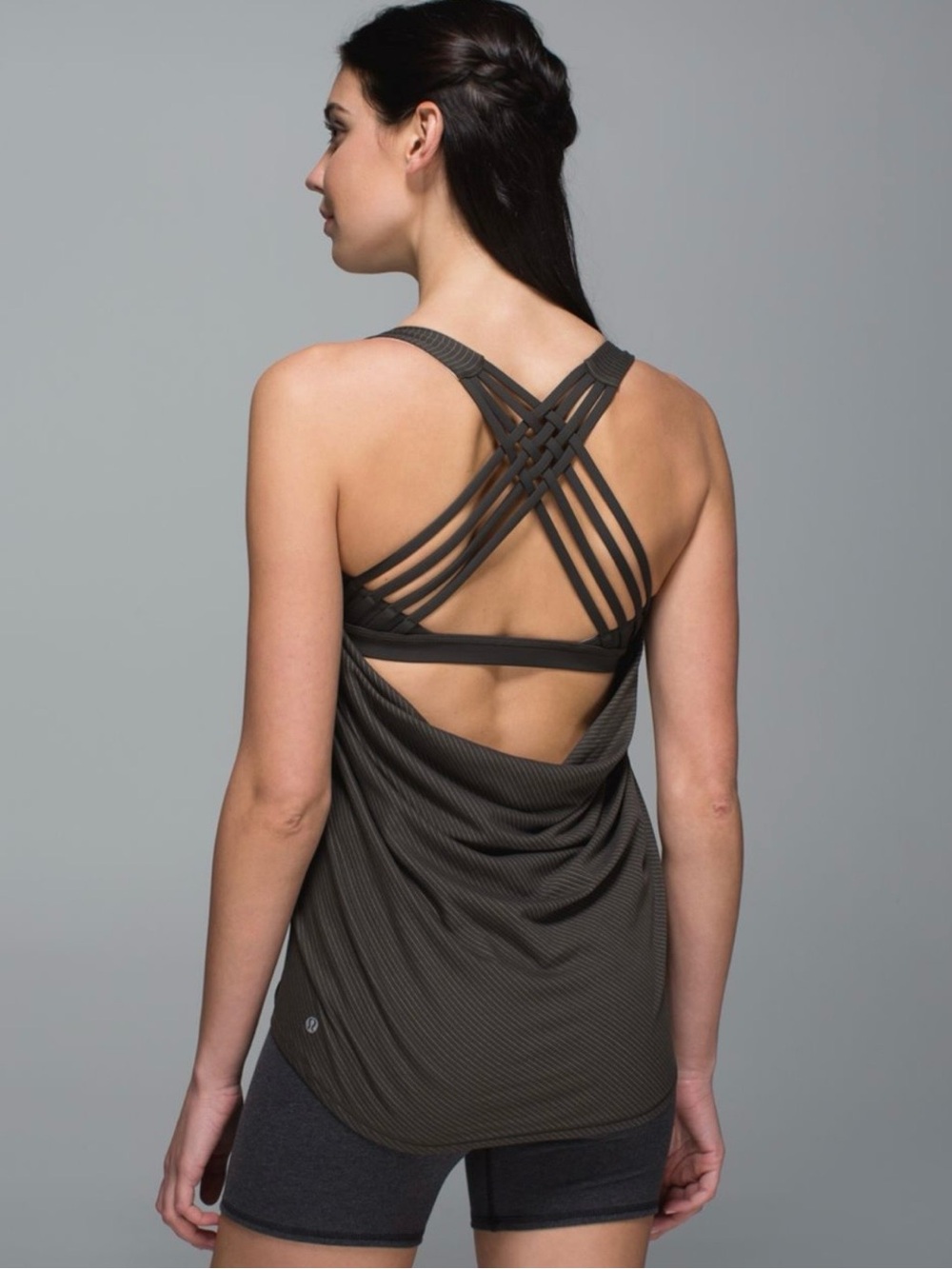lululemon free to be wild built in bra tank top dark wren green 4